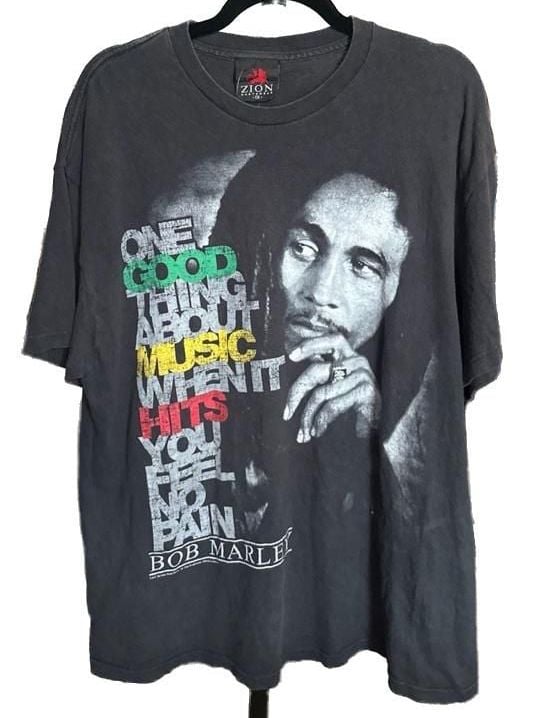 Zion Rootswear Bob Marley One Good Thing About Music T-Shirt Size XL 1