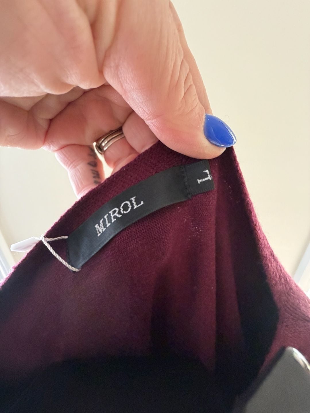 Mirol Women's Burgundy Long Sleeve Knit Sweater Dress Size L 5