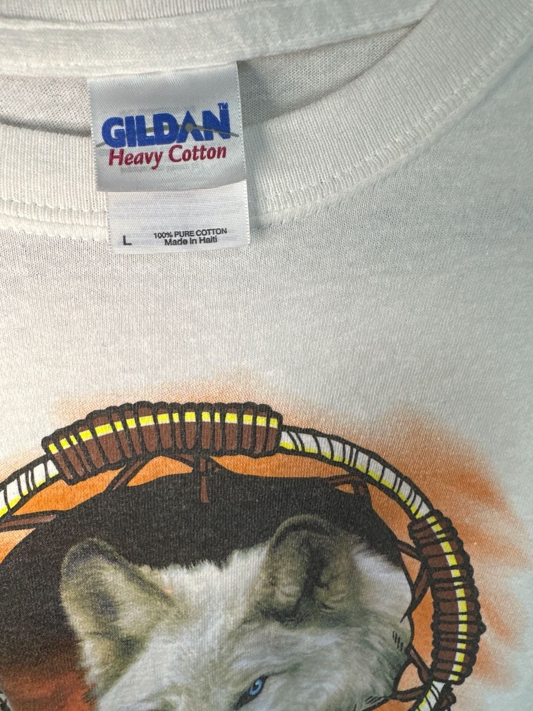 Gildan Southwest Indian Children's Fund Wolf Dreamcatcher T-Shirt Size Large 4