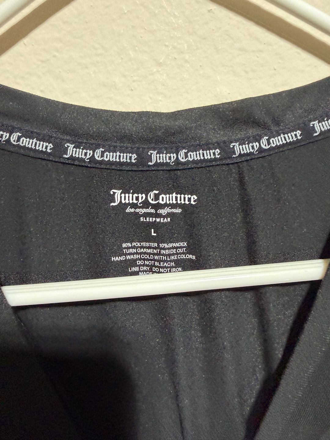 Juicy Couture Rhinestone Logo Sleepwear T-Shirt Black Size L 2