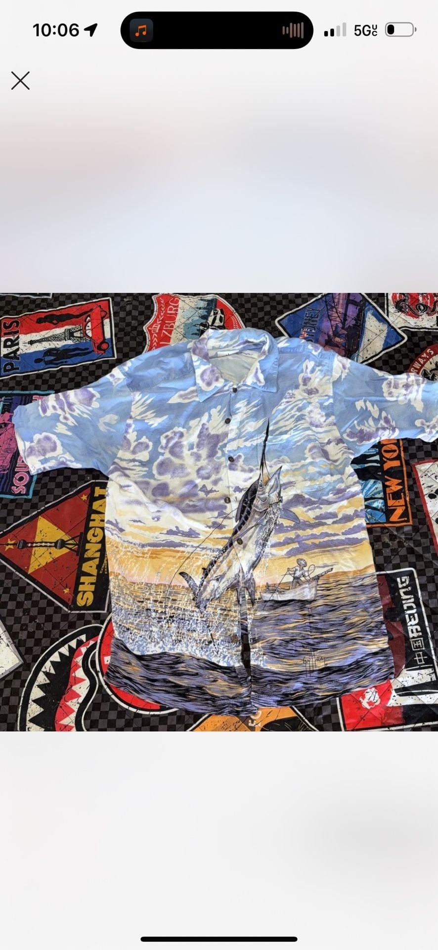 Guy Harvey Marlin Fishing Short Sleeve Button Down Shirt 2