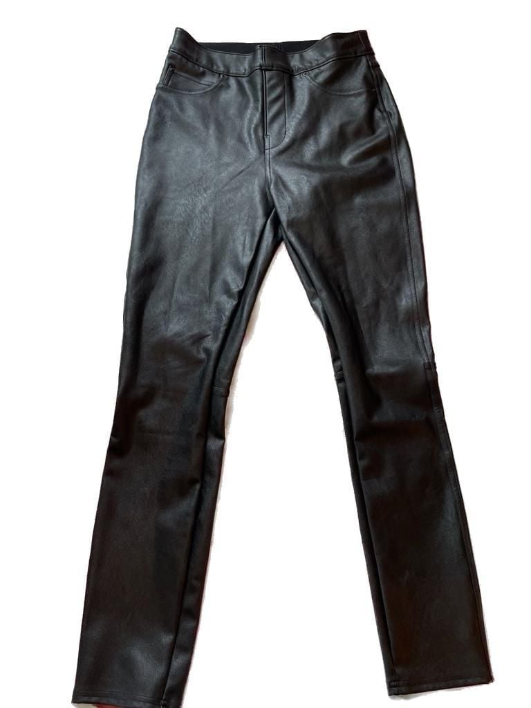 Spanx Faux Leather Straight Leg Pants Black Size Small 2