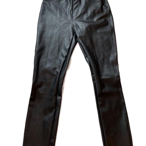 Spanx Faux Leather Straight Leg Pants Black Size Small