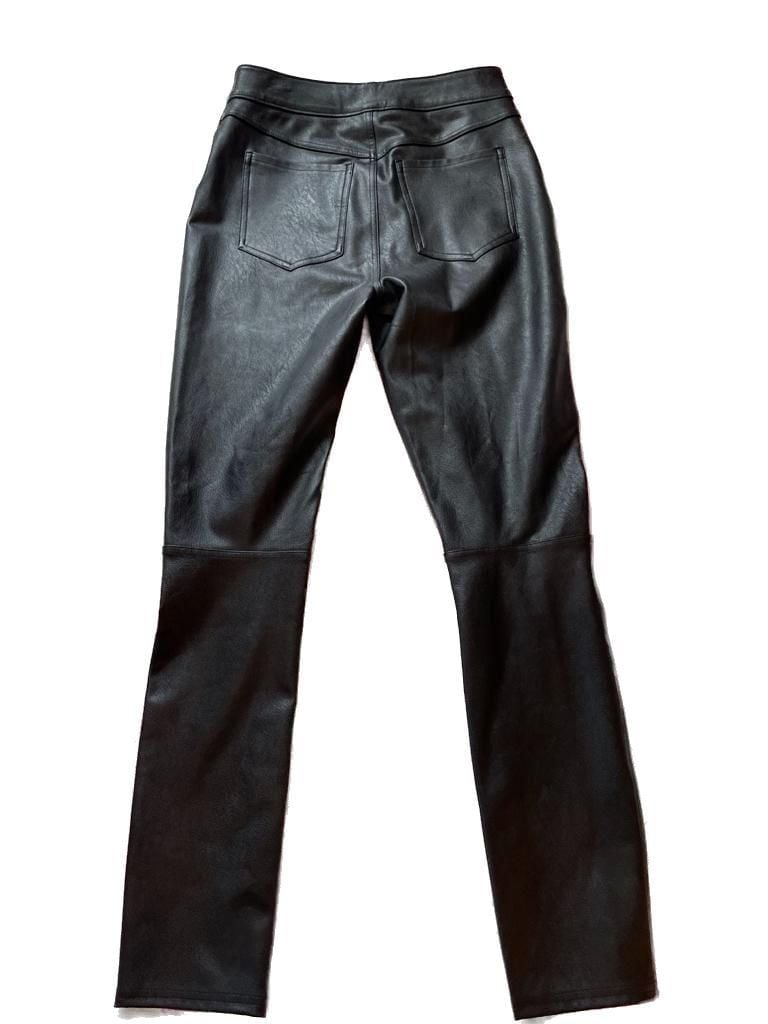 Spanx Faux Leather Straight Leg Pants Black Size Small 8
