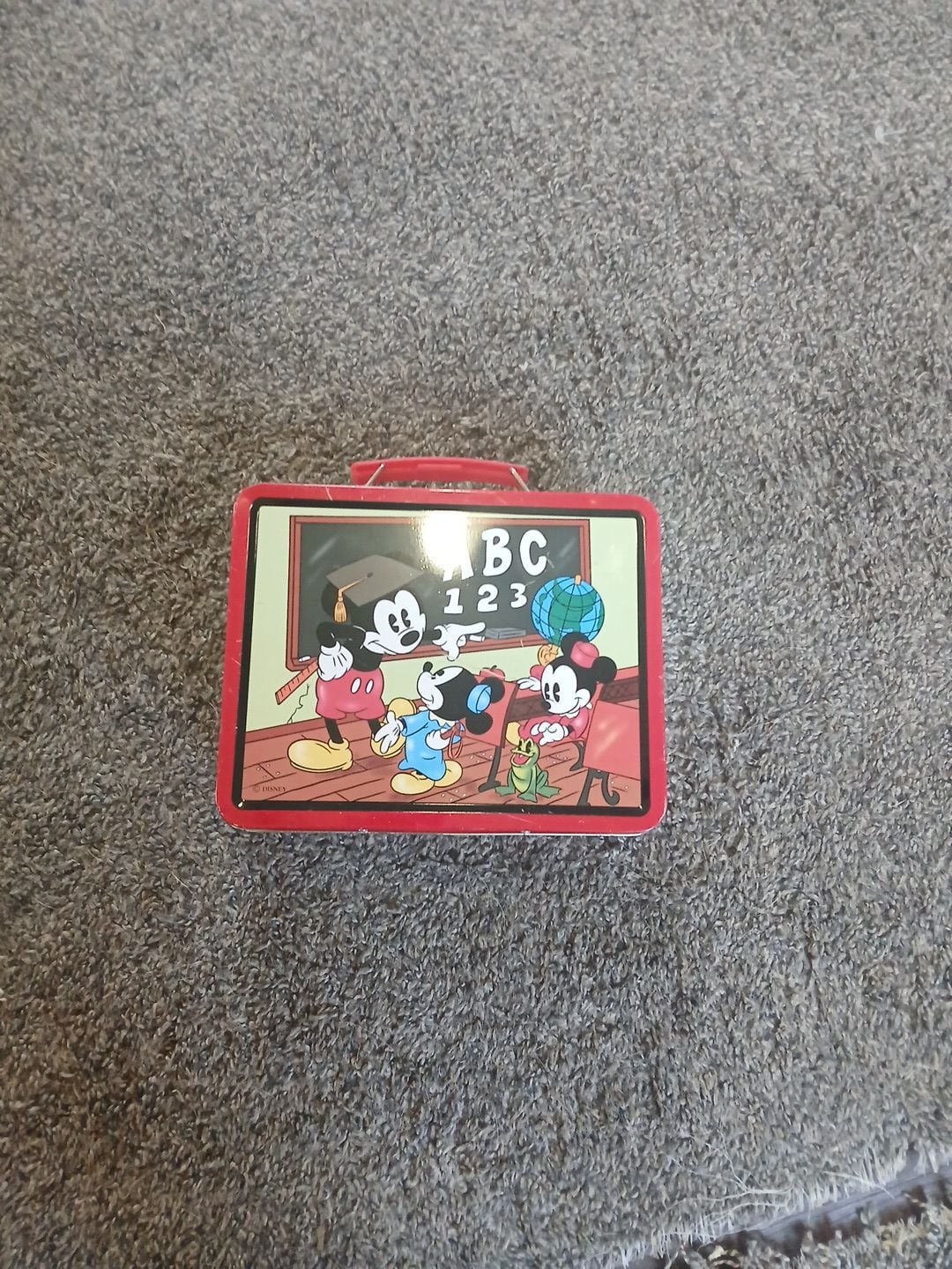 Vintage Disney Mickey Mouse ABC 123 Metal Lunchbox 1