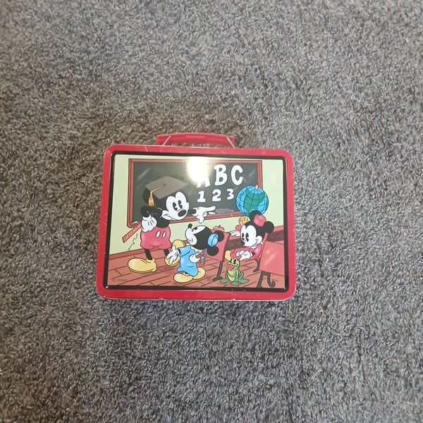Vintage Disney Mickey Mouse ABC 123 Metal Lunchbox