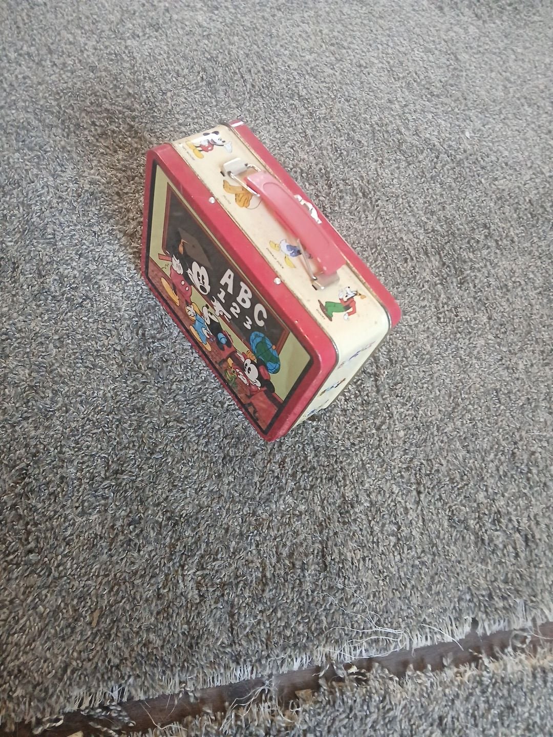 Vintage Disney Mickey Mouse ABC 123 Metal Lunchbox 2