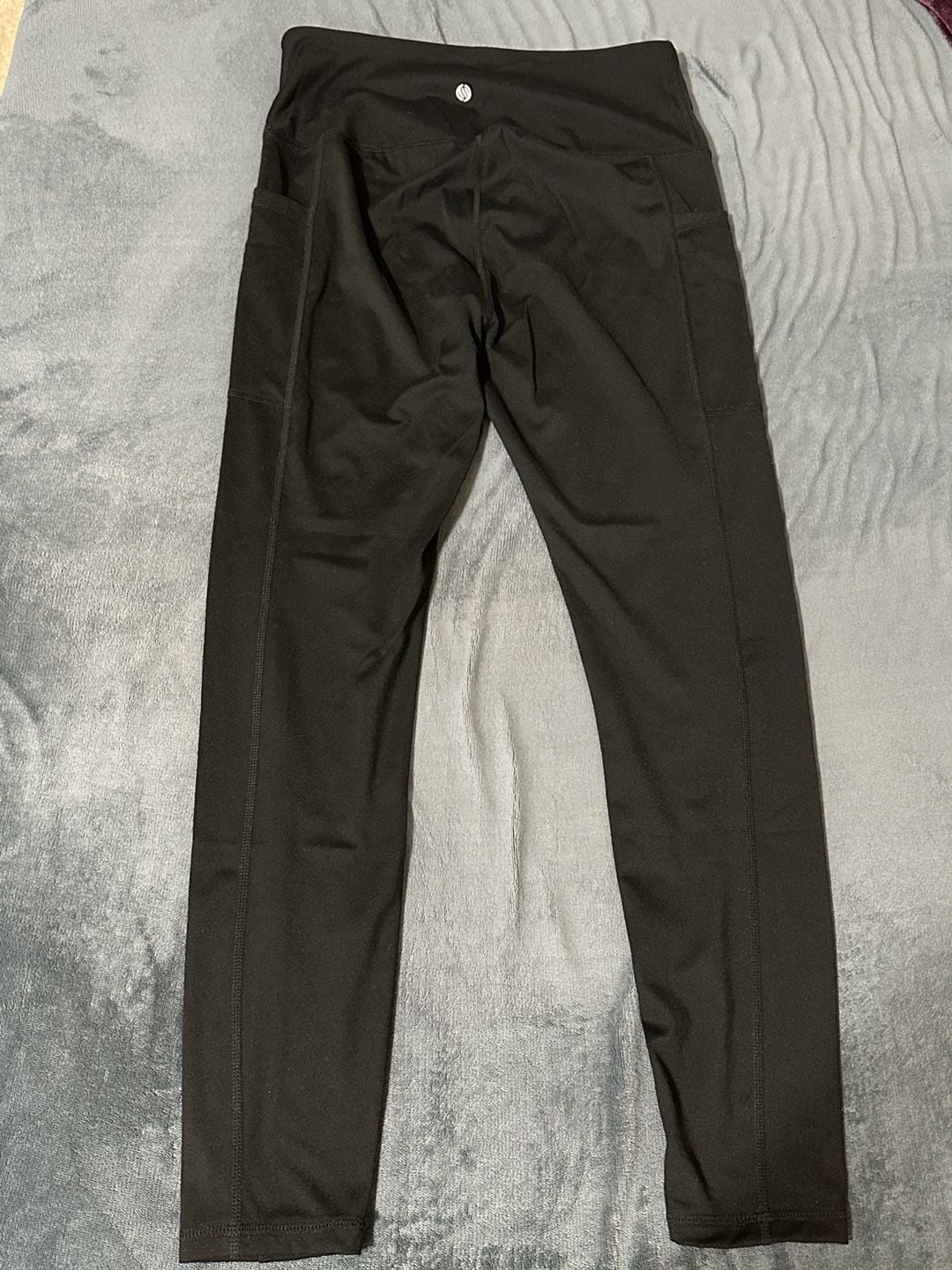 STRETCHTHERULES Women's Black High-Waisted Pocket Leggings Size S 2