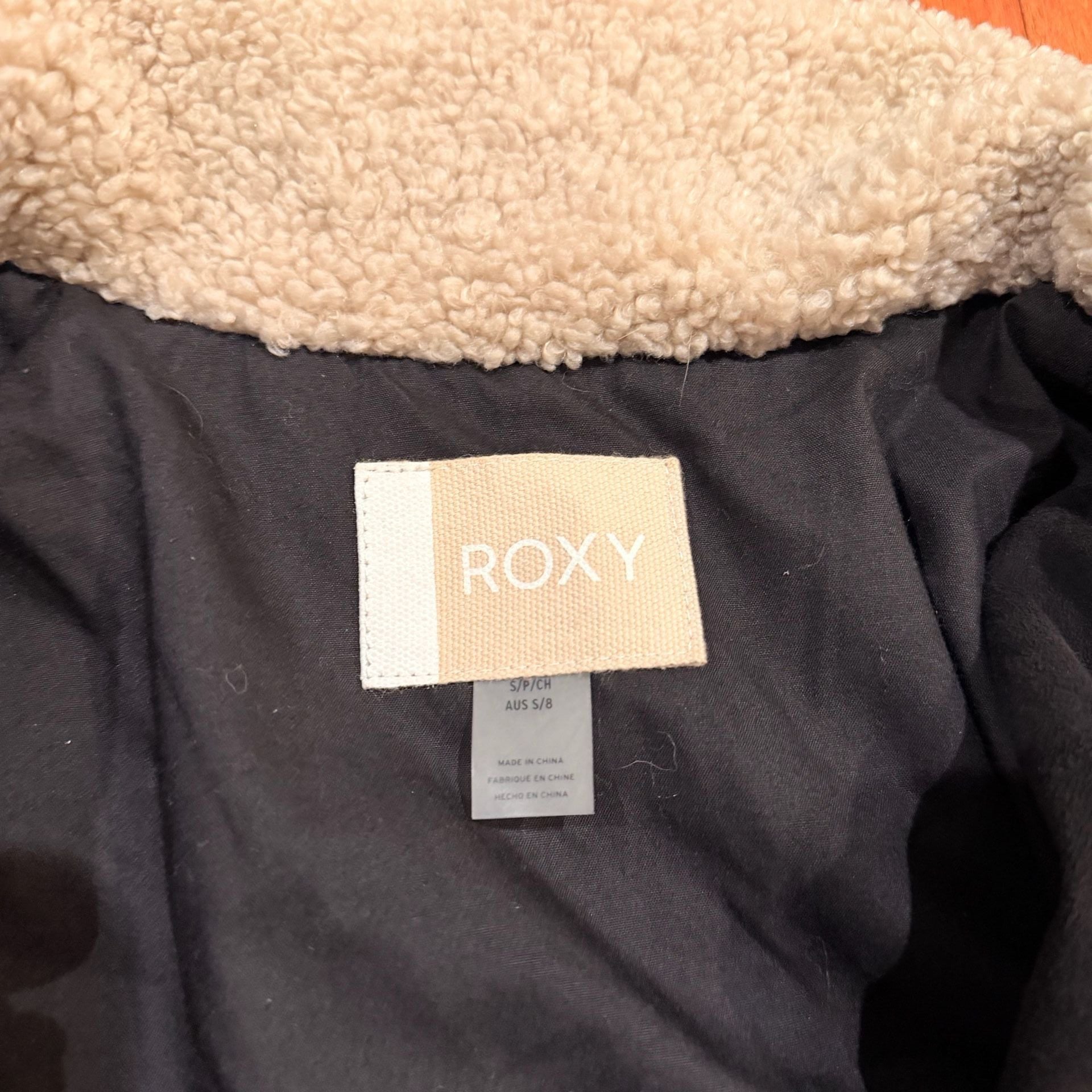 Roxy Women's Black Faux Suede Sherpa Lined Moto Jacket Size S 3