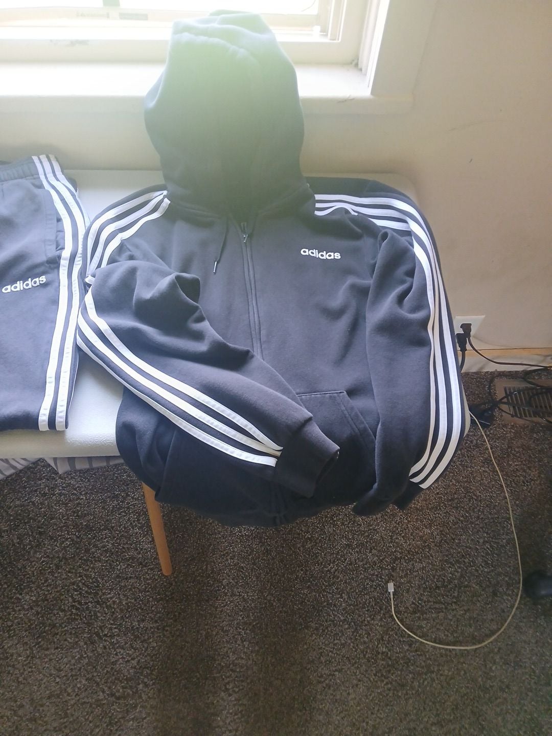 Adidas Essentials 3-Stripes Full-Zip Hoodie and Jogger Tracksuit Set 2