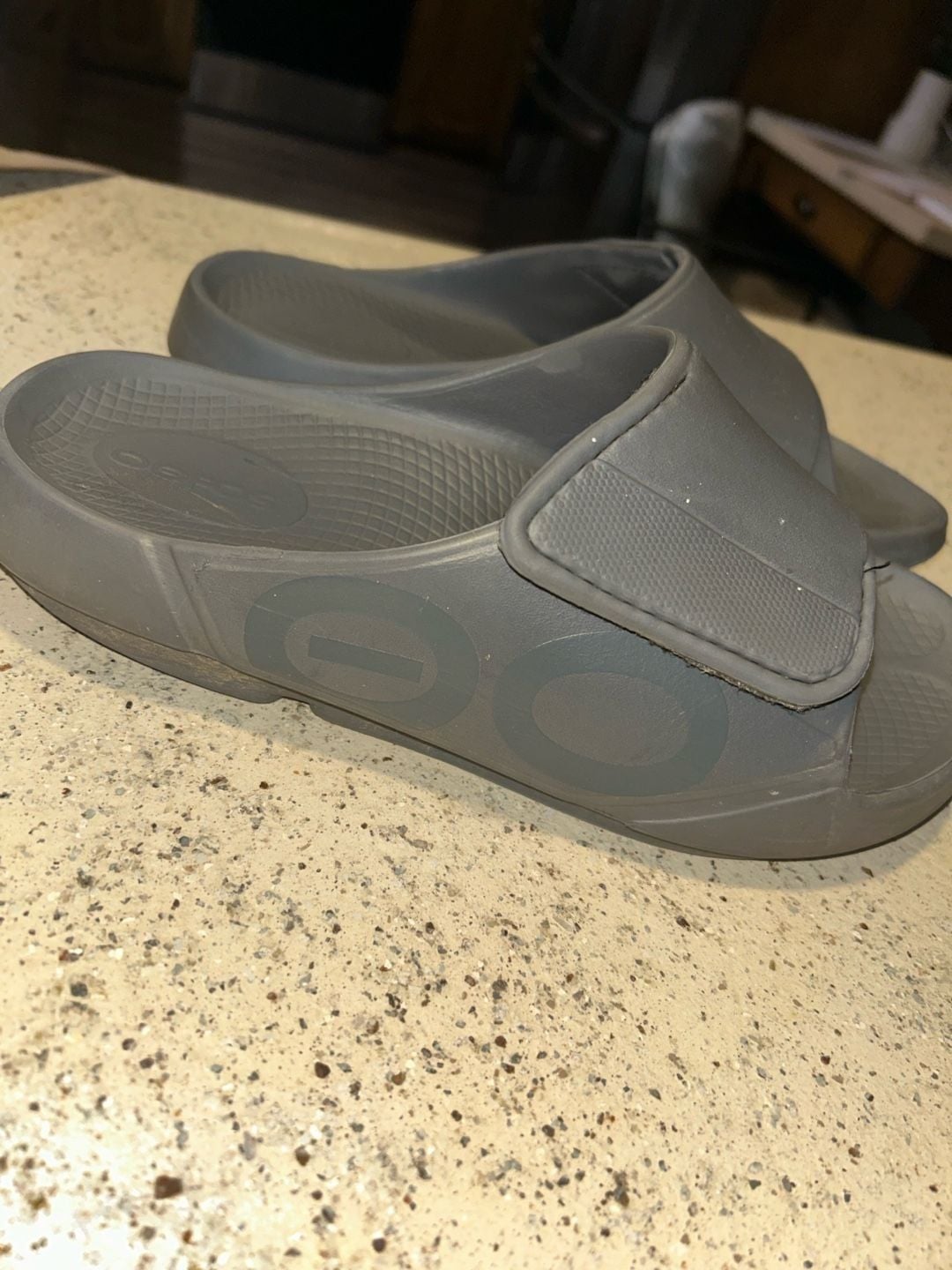 OOFOS OOahh Sport Flex Adjustable Recovery Slides Slate 2
