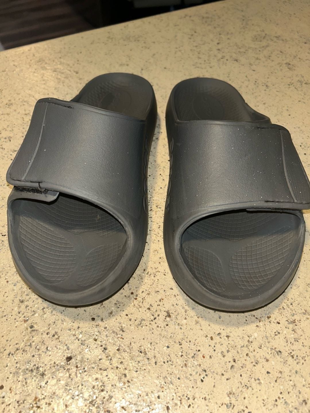 OOFOS OOahh Sport Flex Adjustable Recovery Slides Slate 3