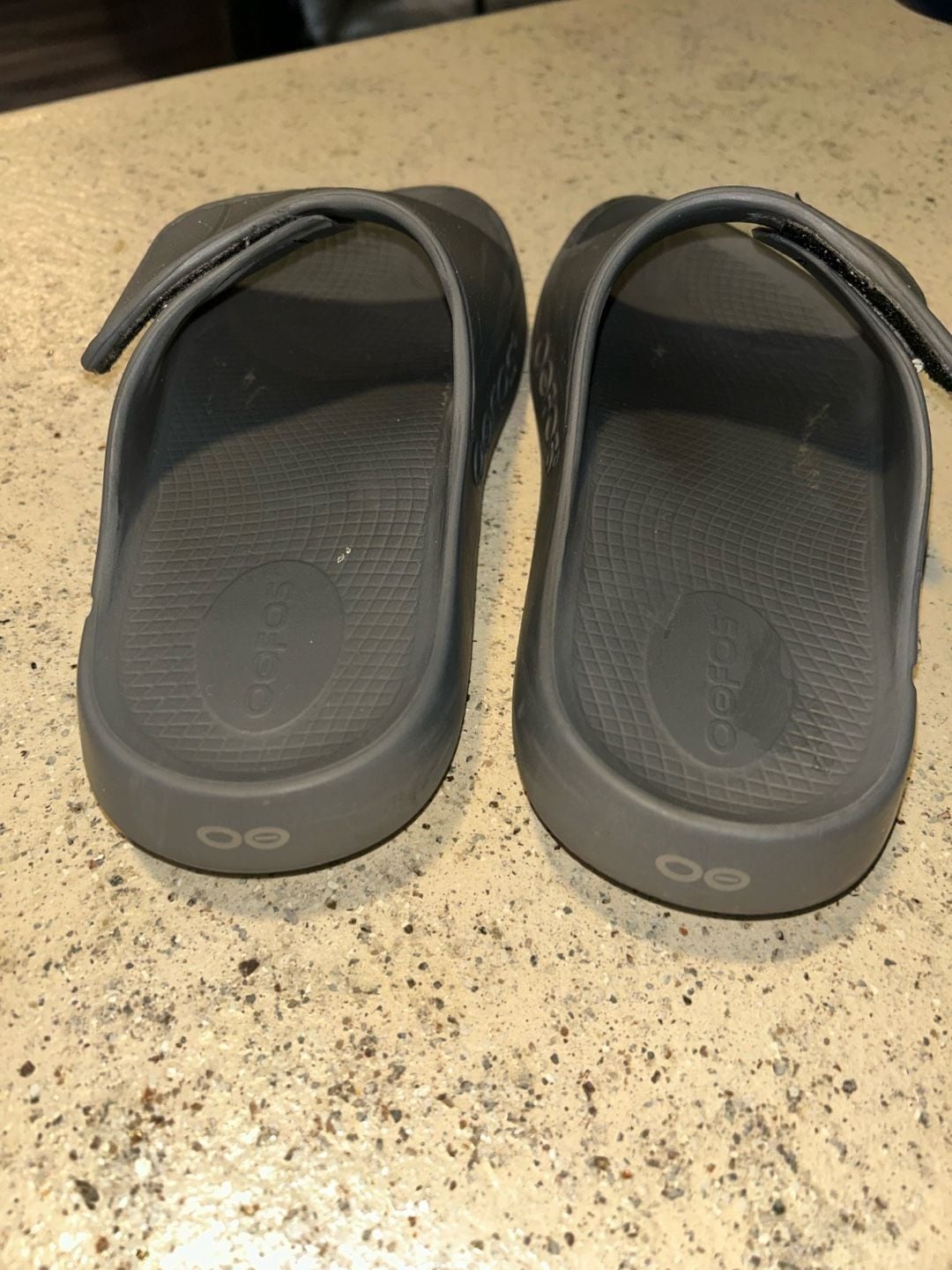 OOFOS OOahh Sport Flex Adjustable Recovery Slides Slate 5