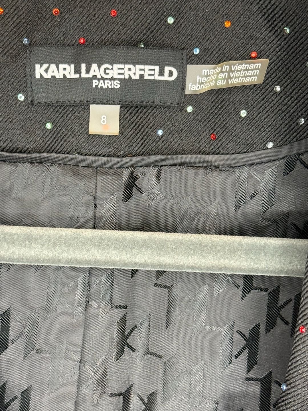 Karl Lagerfeld Paris Rhinestone Embellished Blazer Size 8 6