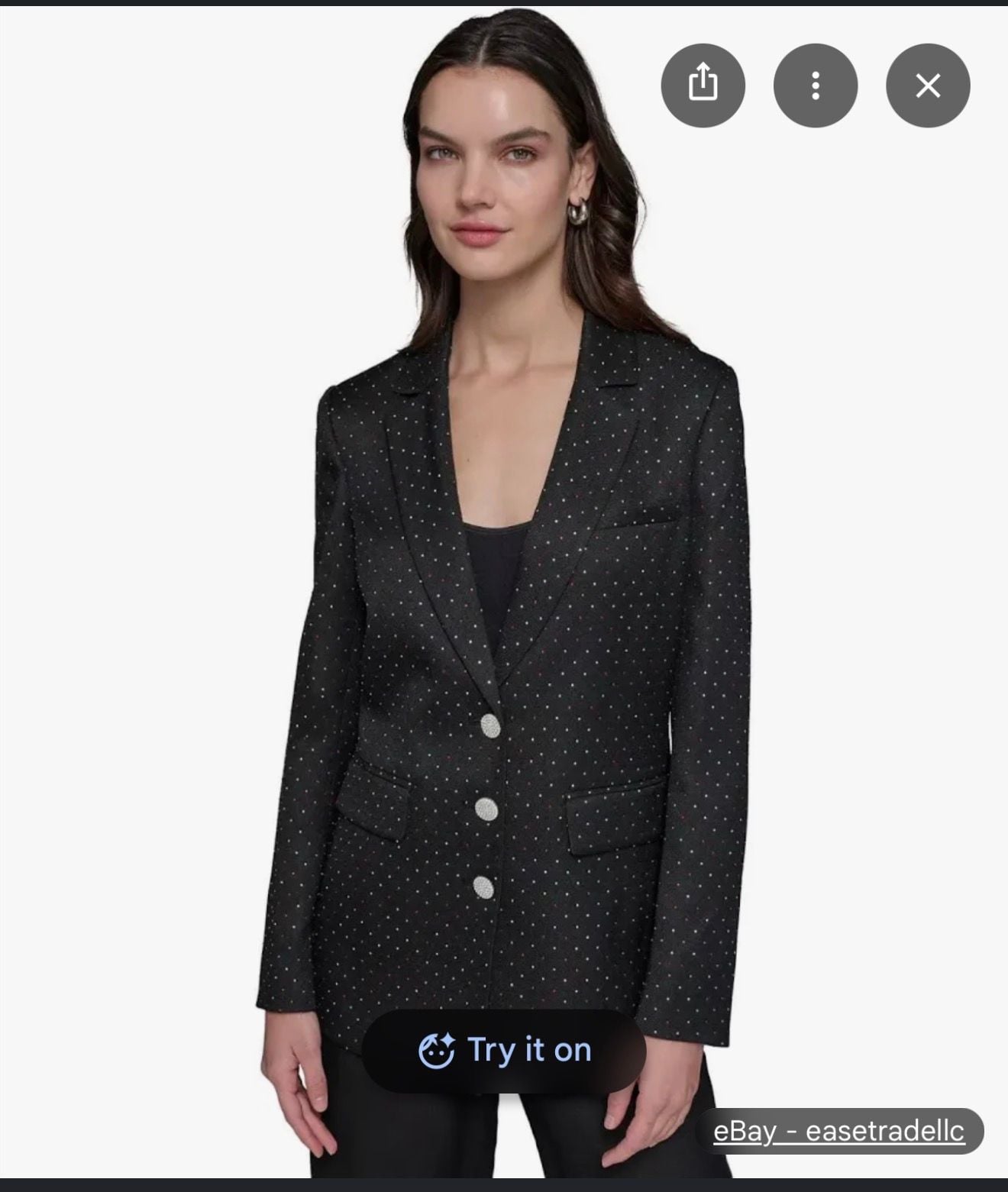 Karl Lagerfeld Paris Rhinestone Embellished Blazer Size 8 2