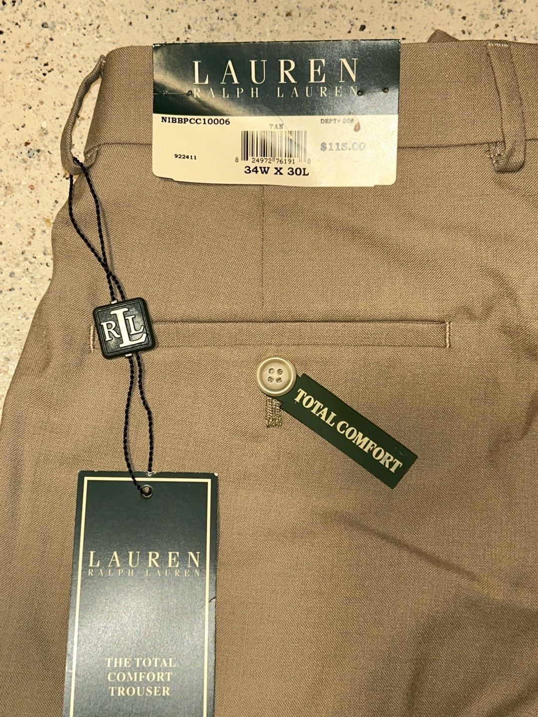 Lauren Ralph Lauren The Total Comfort Trouser Tan Pants 34x30 4