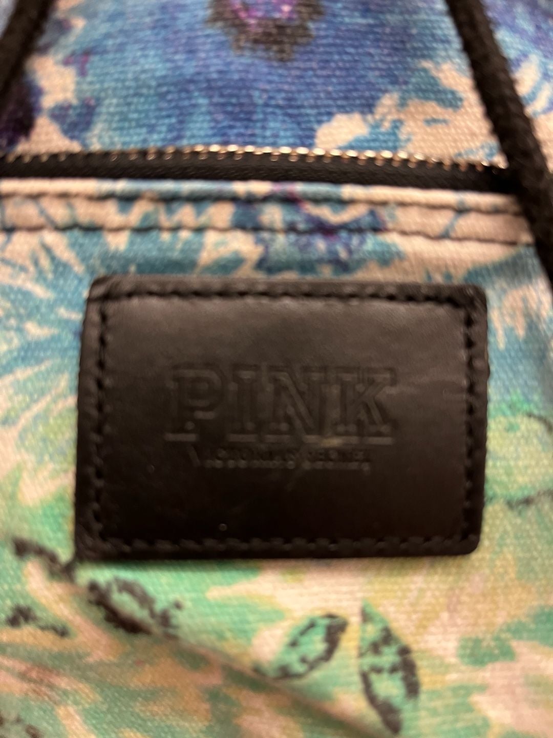 Victoria's Secret PINK Floral Canvas Drawstring Backpack 3