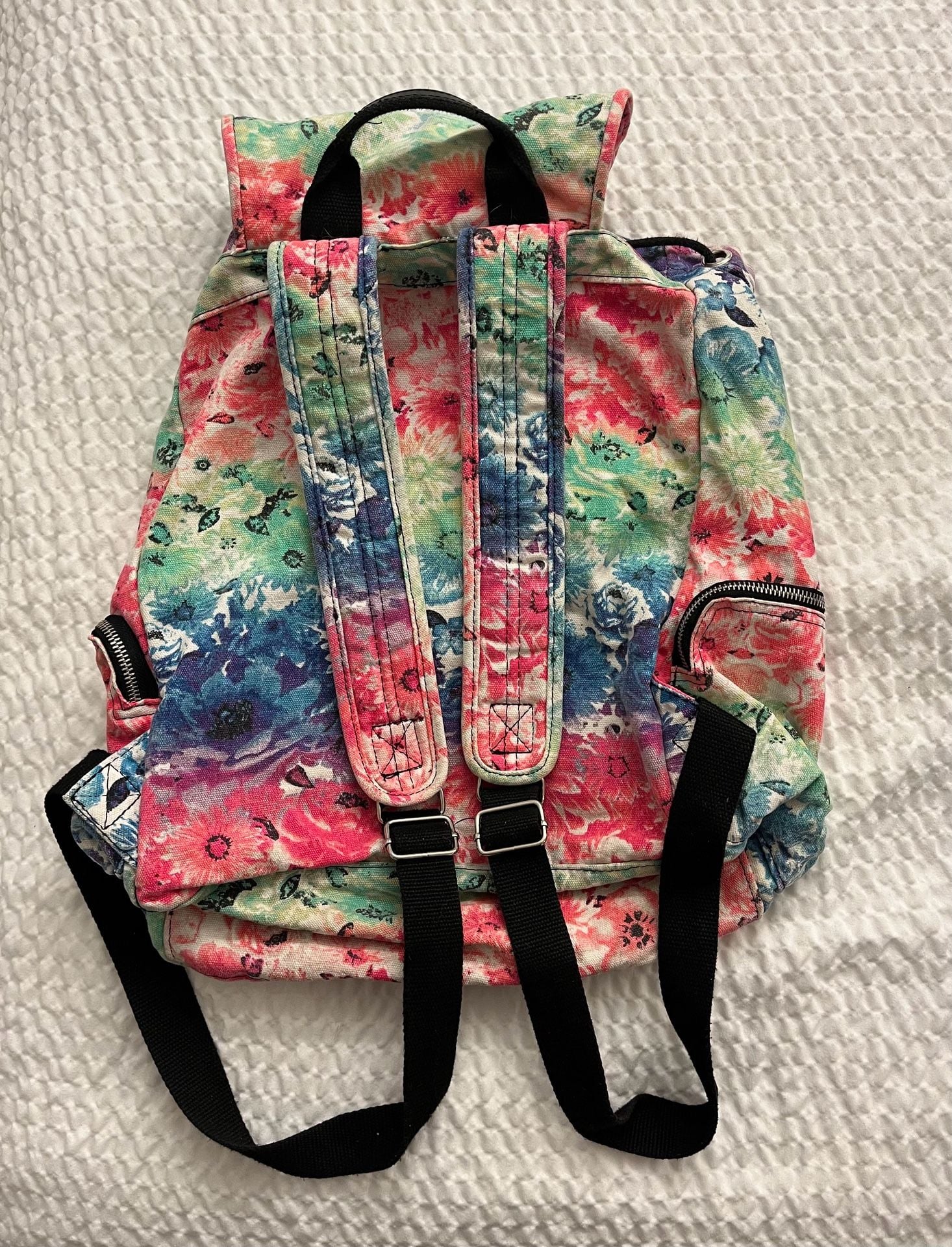 Victoria's Secret PINK Floral Canvas Drawstring Backpack 4