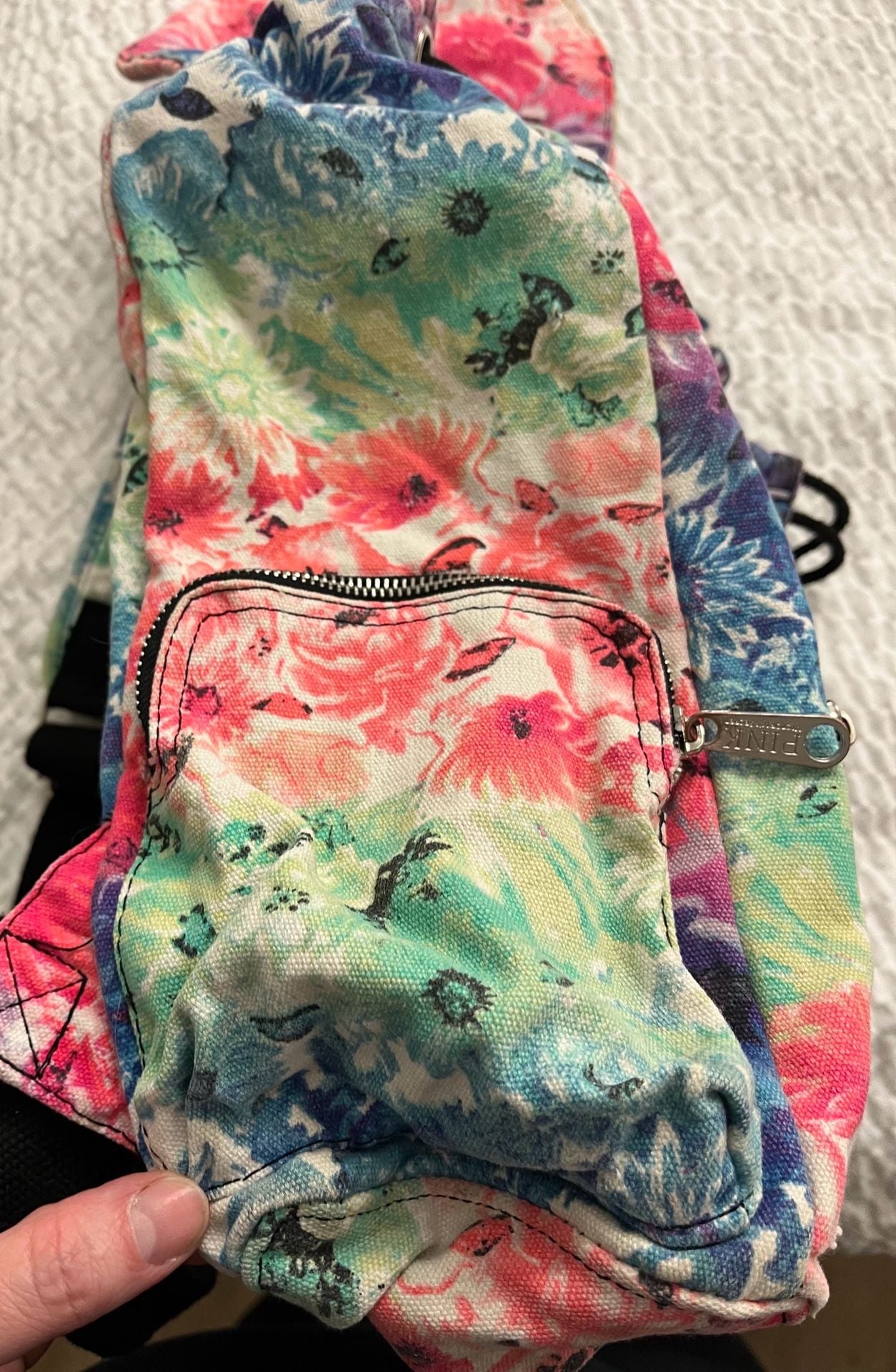 Victoria's Secret PINK Floral Canvas Drawstring Backpack 5