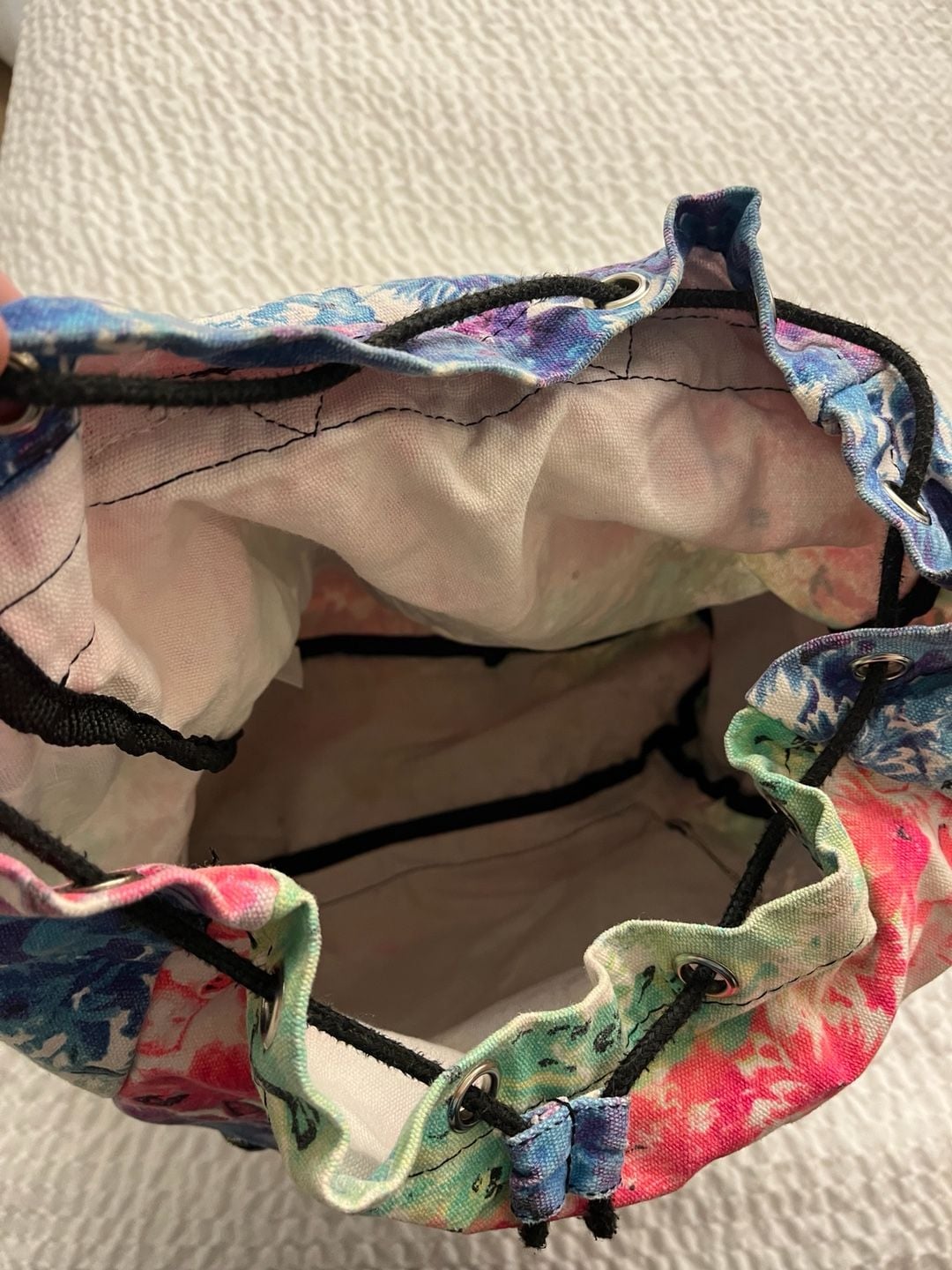 Victoria's Secret PINK Floral Canvas Drawstring Backpack 6