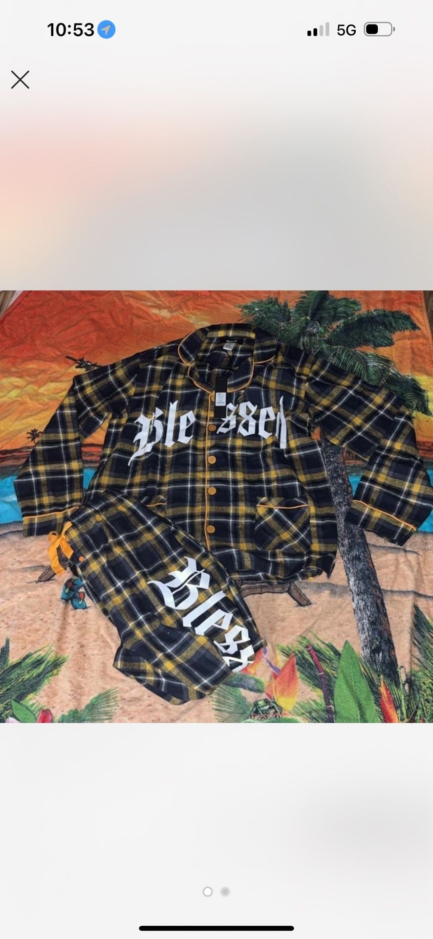 BoohooMan Blessed Plaid Pajama Set 1
