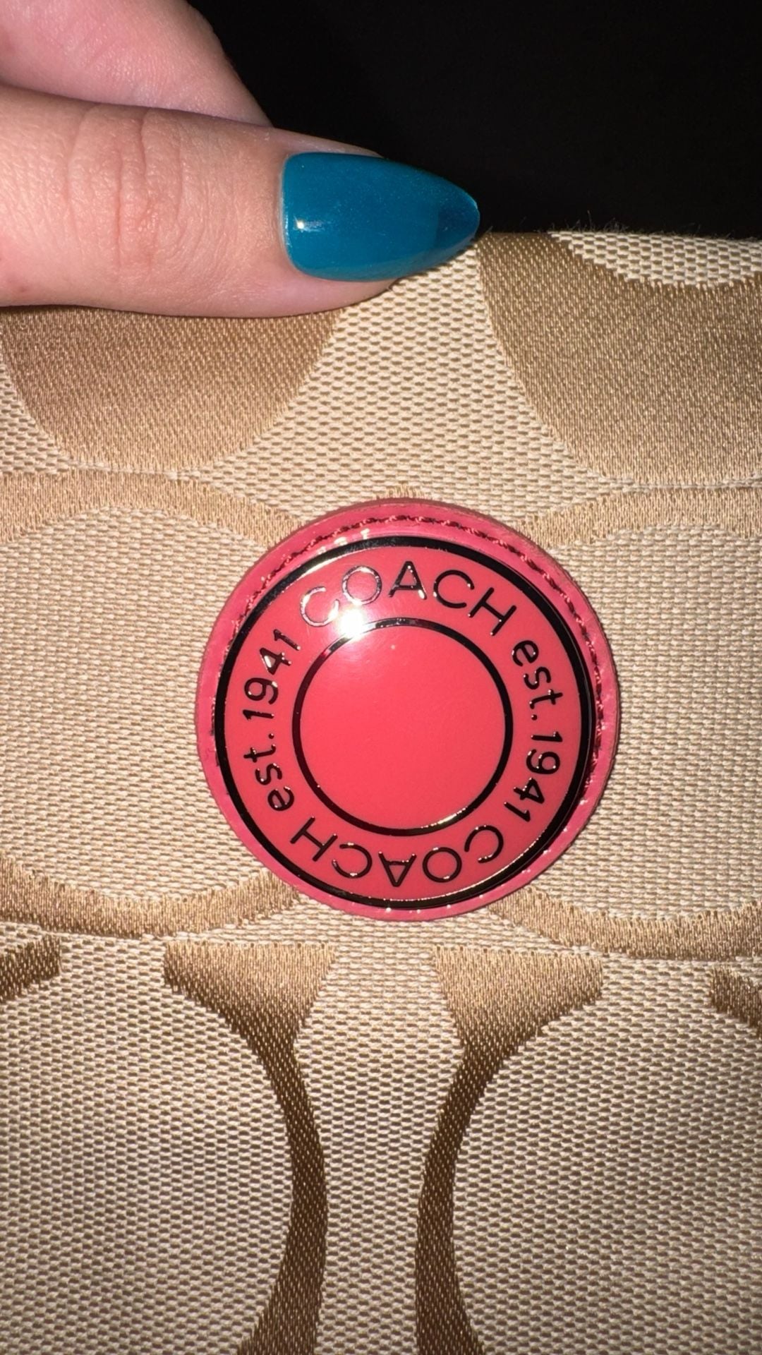 Coach Signature C Canvas Crossbody Bag Beige and Pink 4