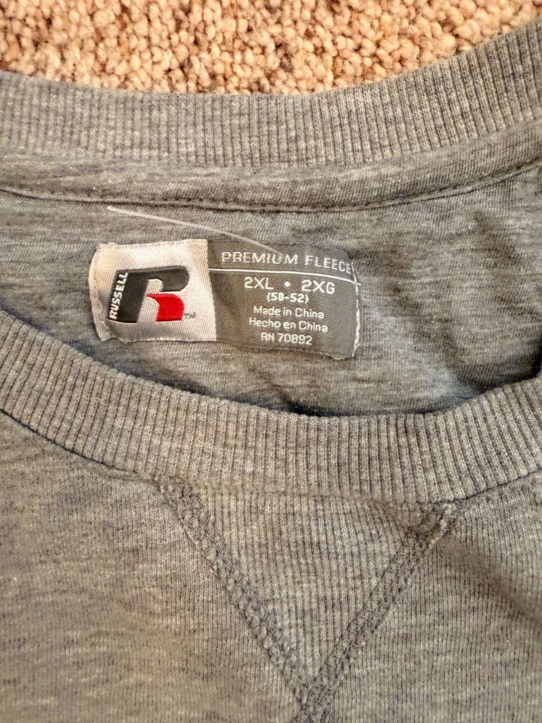 Russell Athletic Premium Fleece Crewneck Sweatshirt Gray 2XL 3