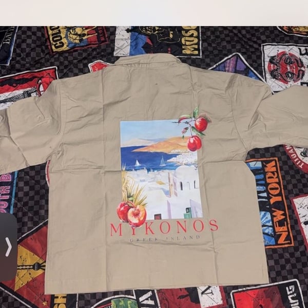 Shirt Brown Graphic Print Short Sleeves Men