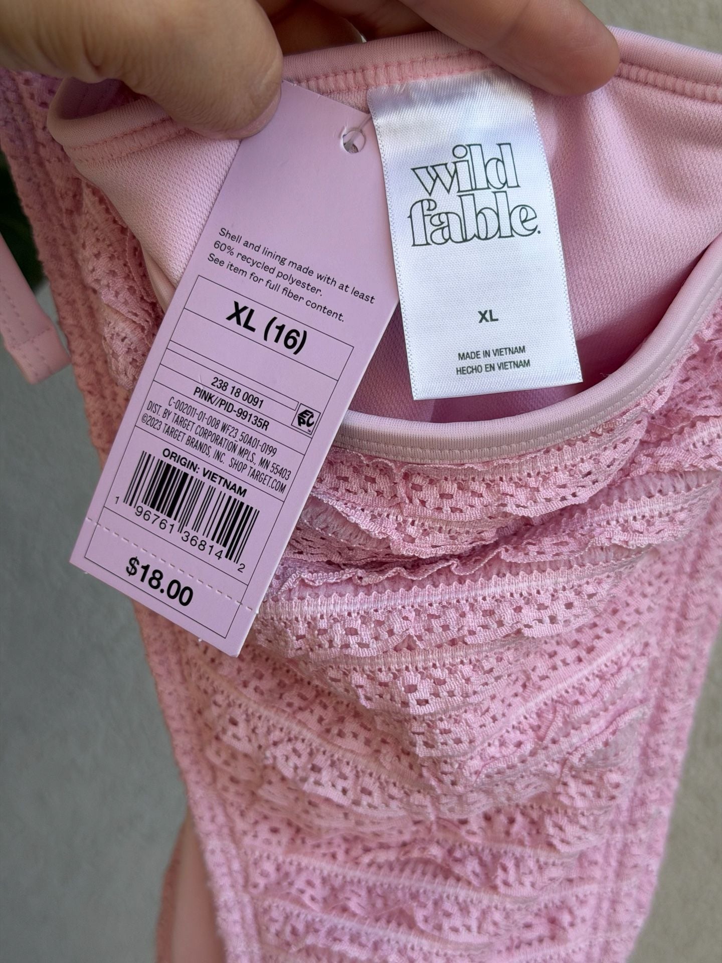 Wild Fable Pink Lace-Up Bikini Bottom Size XL (16) 5