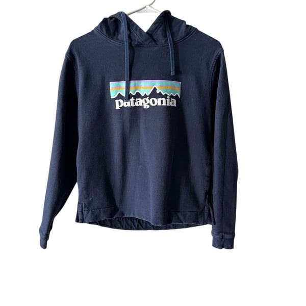 Patagonia Uprisal Hoodie Navy Blue with Patagonia Logo on the Front, Size XS