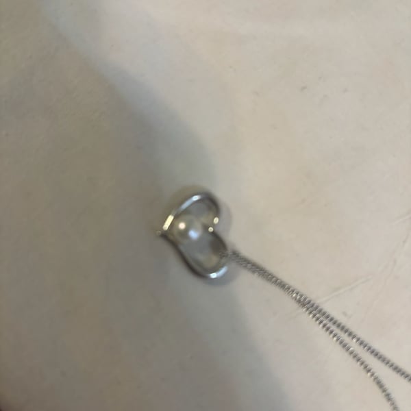 Imperial Sterling Silver Freshwater Cultured Pearl Heart Necklace 925 16”