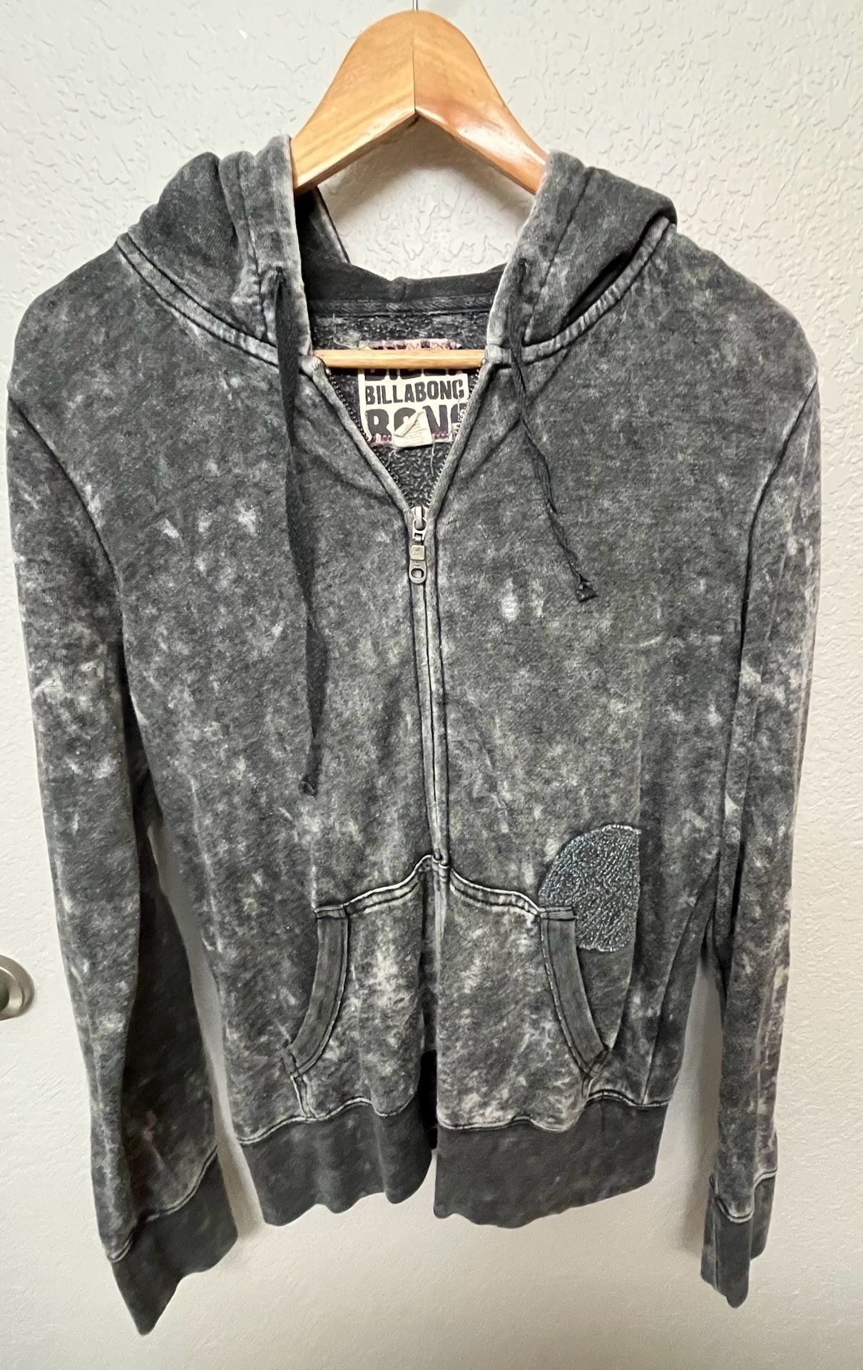Billabong Acid Wash Zip Up Hoodie Size M 2
