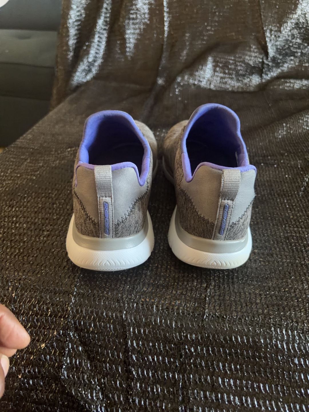 Skechers Memory Foam Slip-On Sneakers Gray Purple Women's Size 7 4