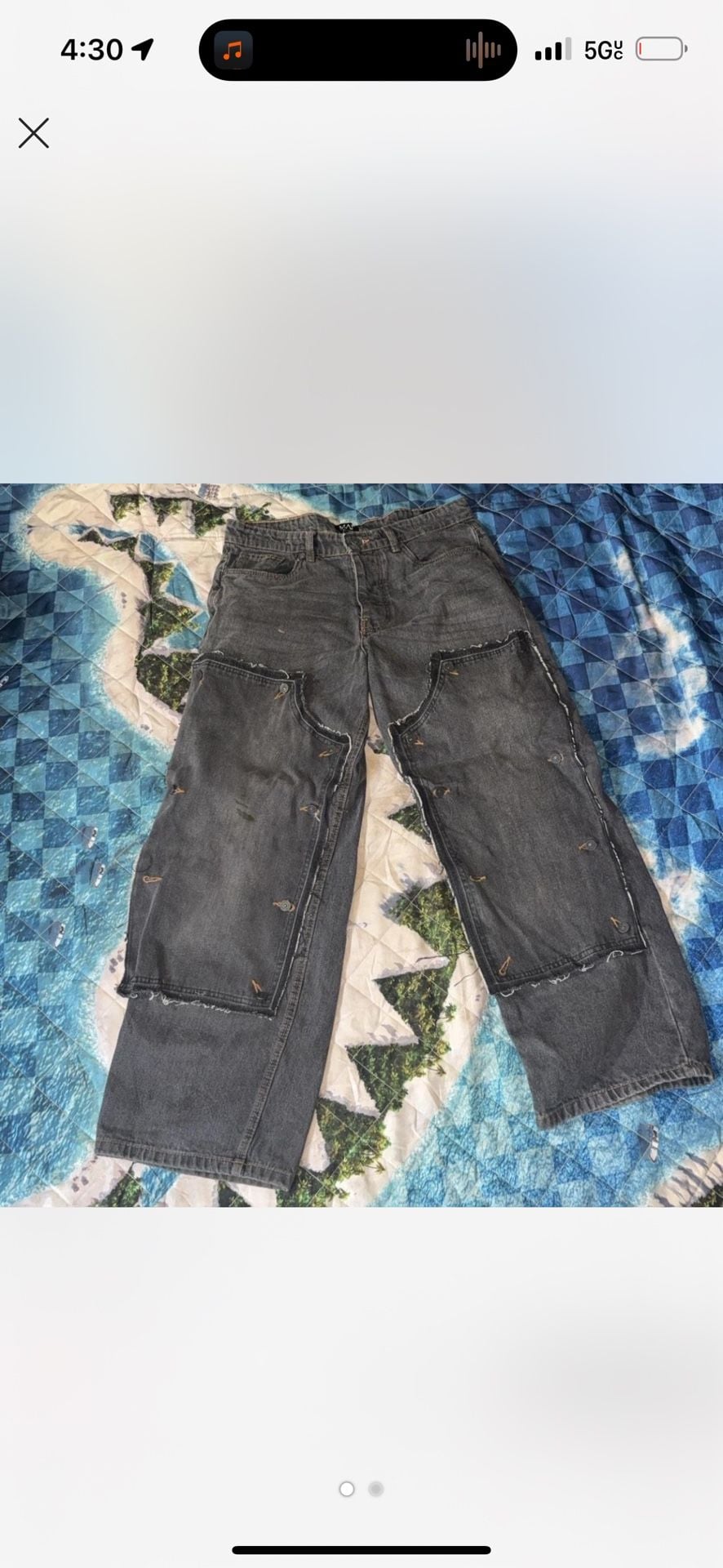 32 PDenim Y2K 90s Baggy Skater Wide Leg Thrashed 2