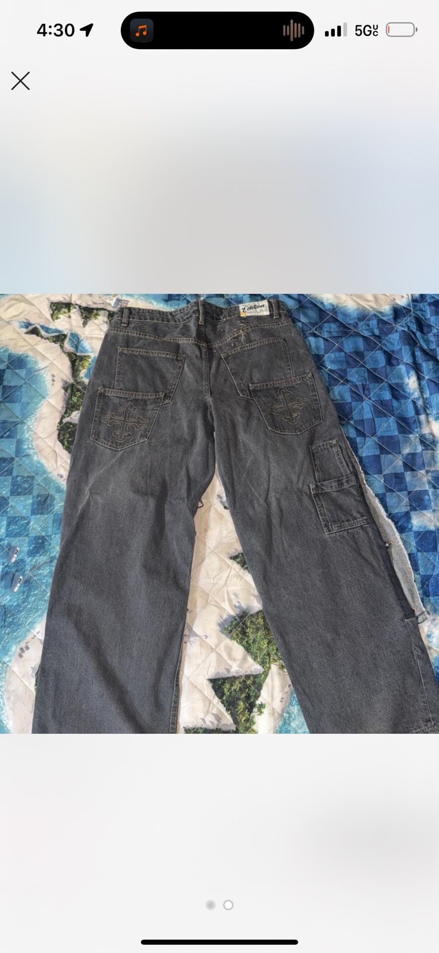 32 PDenim Y2K 90s Baggy Skater Wide Leg Thrashed 3
