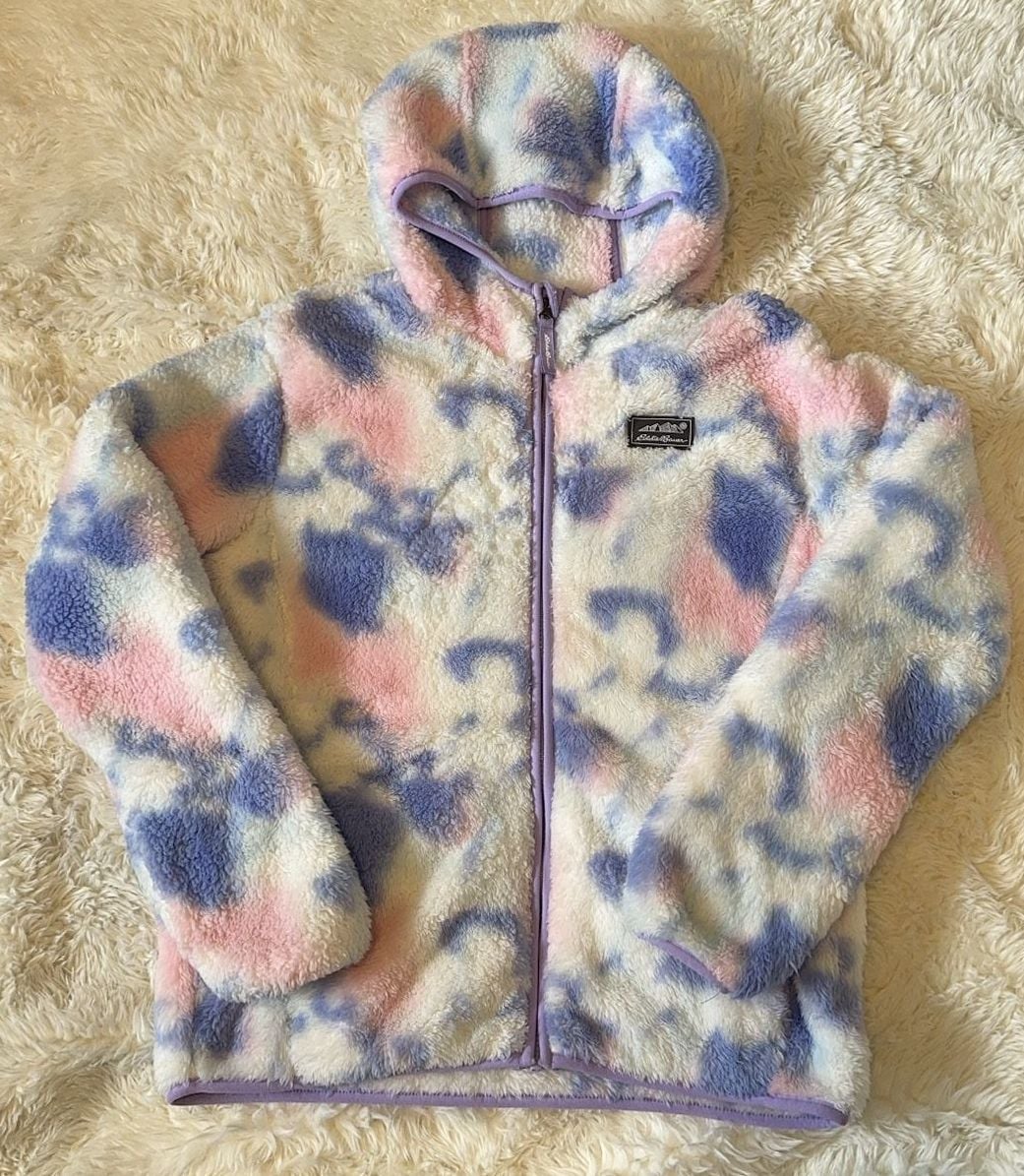 Eddie Bauer Kids Full Zip Fleece Hoodie Size L (14/16) Tie Dye 2