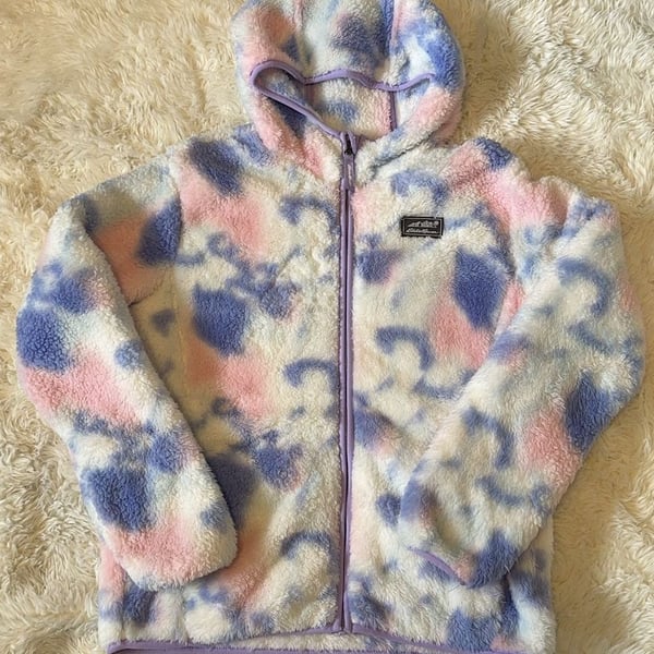 Eddie Bauer Kids Full Zip Fleece Hoodie Size L (14/16) Tie Dye
