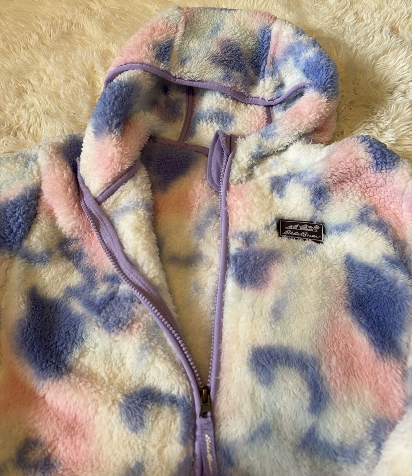 Eddie Bauer Kids Full Zip Fleece Hoodie Size L (14/16) Tie Dye 6