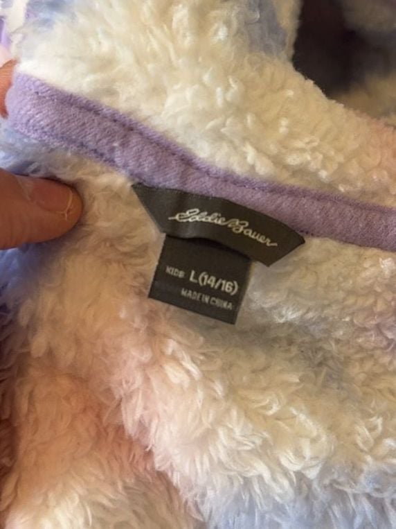 Eddie Bauer Kids Full Zip Fleece Hoodie Size L (14/16) Tie Dye 9