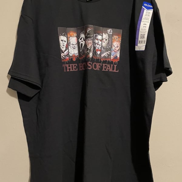 Gildan The Boys of Fall Horror Movie Characters Graphic T-Shirt 2XL