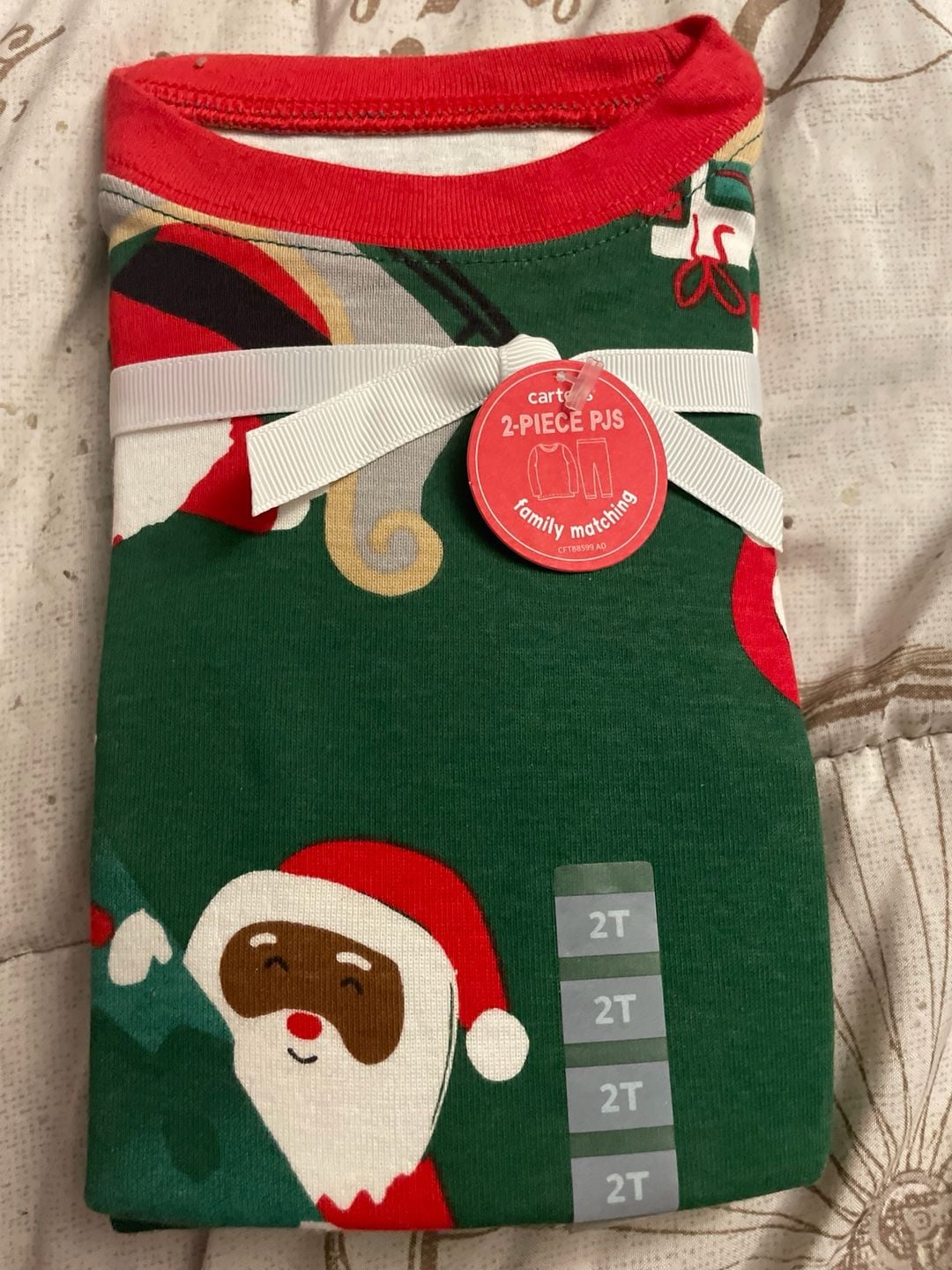 Carter's Toddler 2T Christmas Santa 2-Piece Pajama Set 1