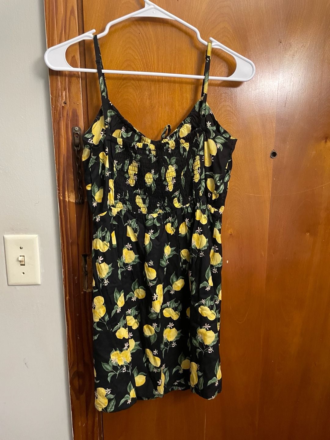 Lemon Print Smocked Mini Dress 2