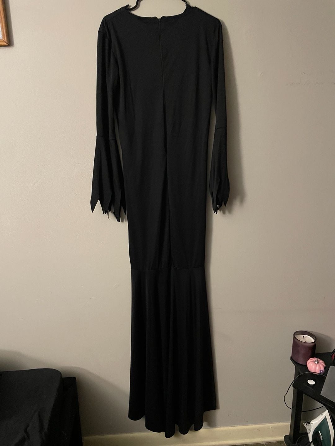 Women's Spirit Halloween Black Morticia Costume Long Sleeve Maxi Dress 2