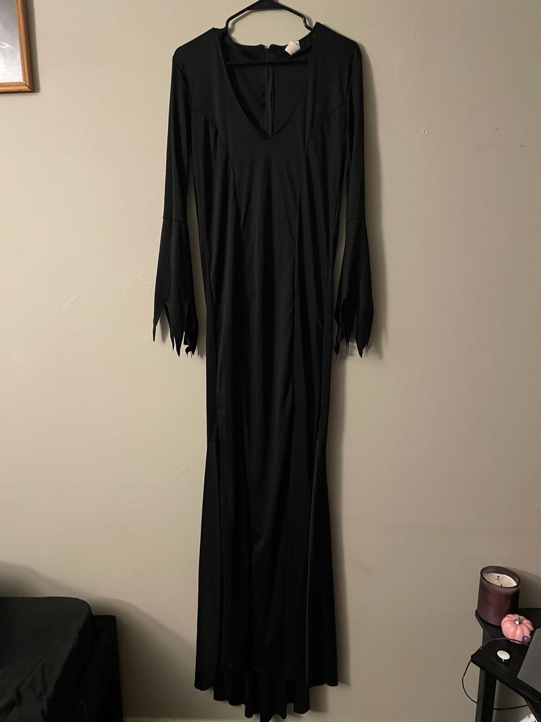 Women's Spirit Halloween Black Morticia Costume Long Sleeve Maxi Dress 3