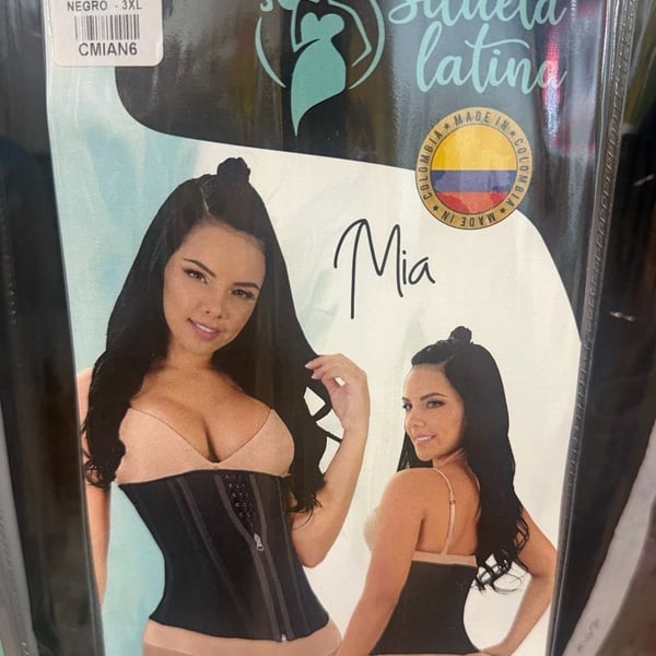 Silueta Latina Mia Cinturilla Powernet Waist Cincher Shapewear Negro
