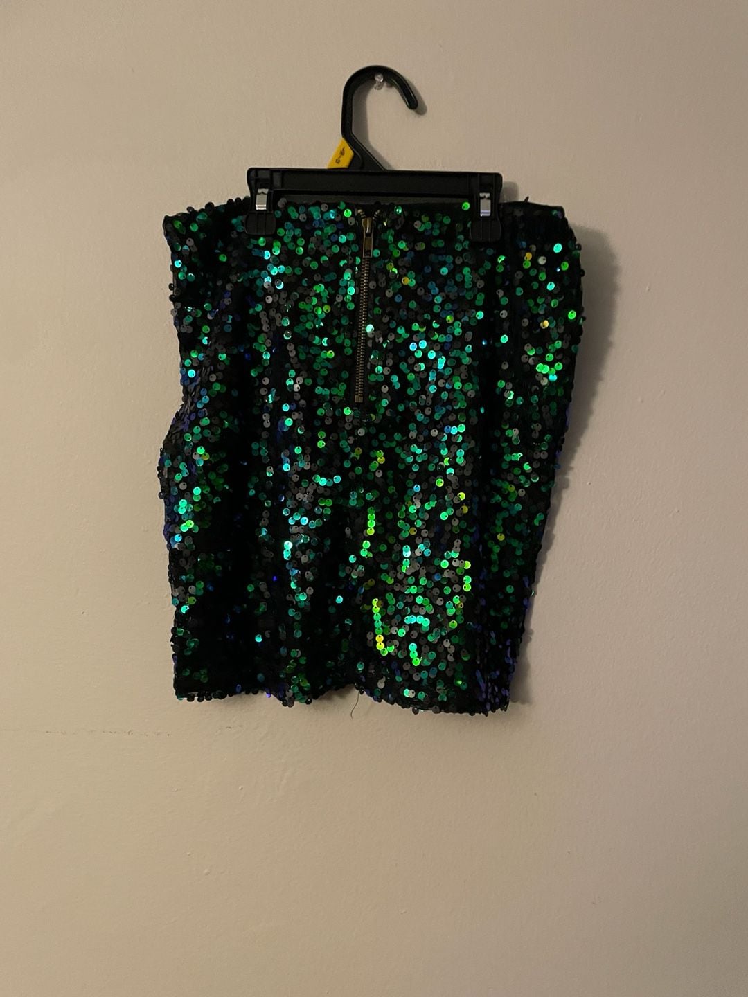 Charlotte Russe Green and Black Sequin Mini Skirt 3