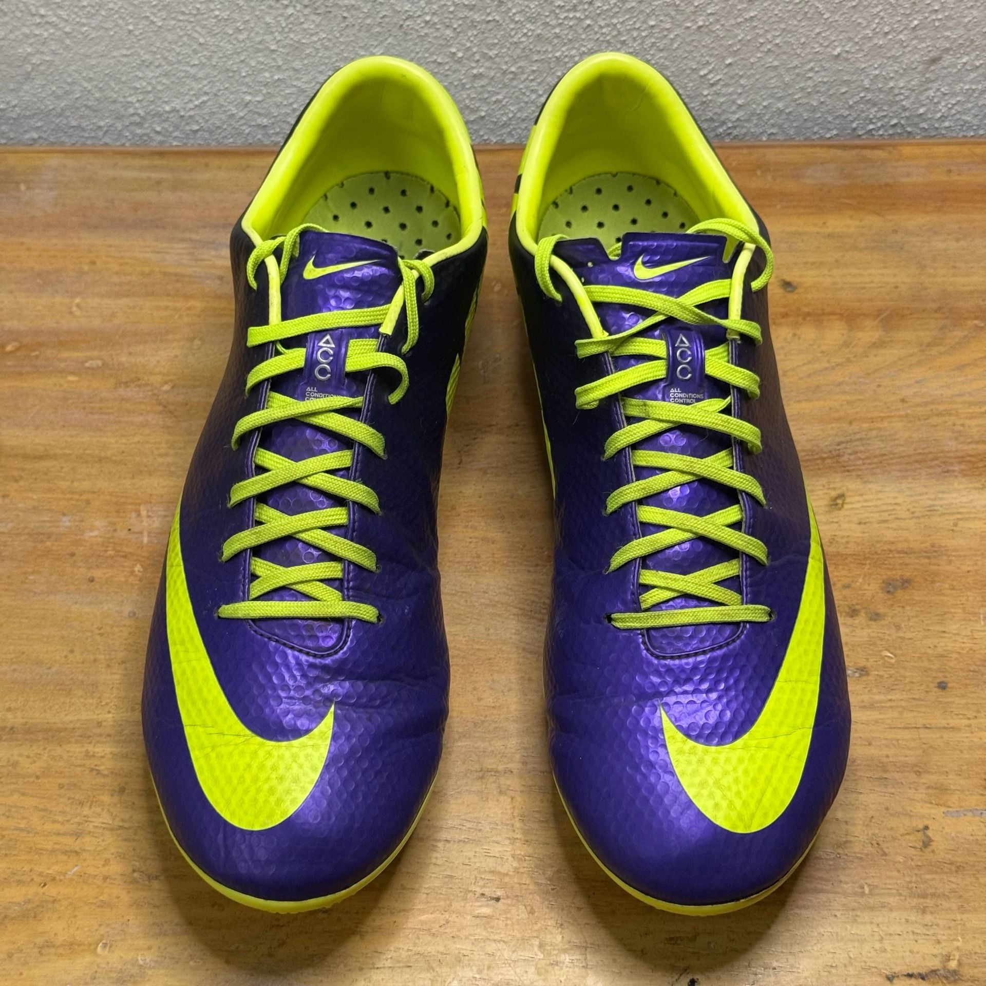 Nike Mercurial Vapor IX ACC Soccer Cleats Purple/Volt Size US 10.5 EUR 44.5 4