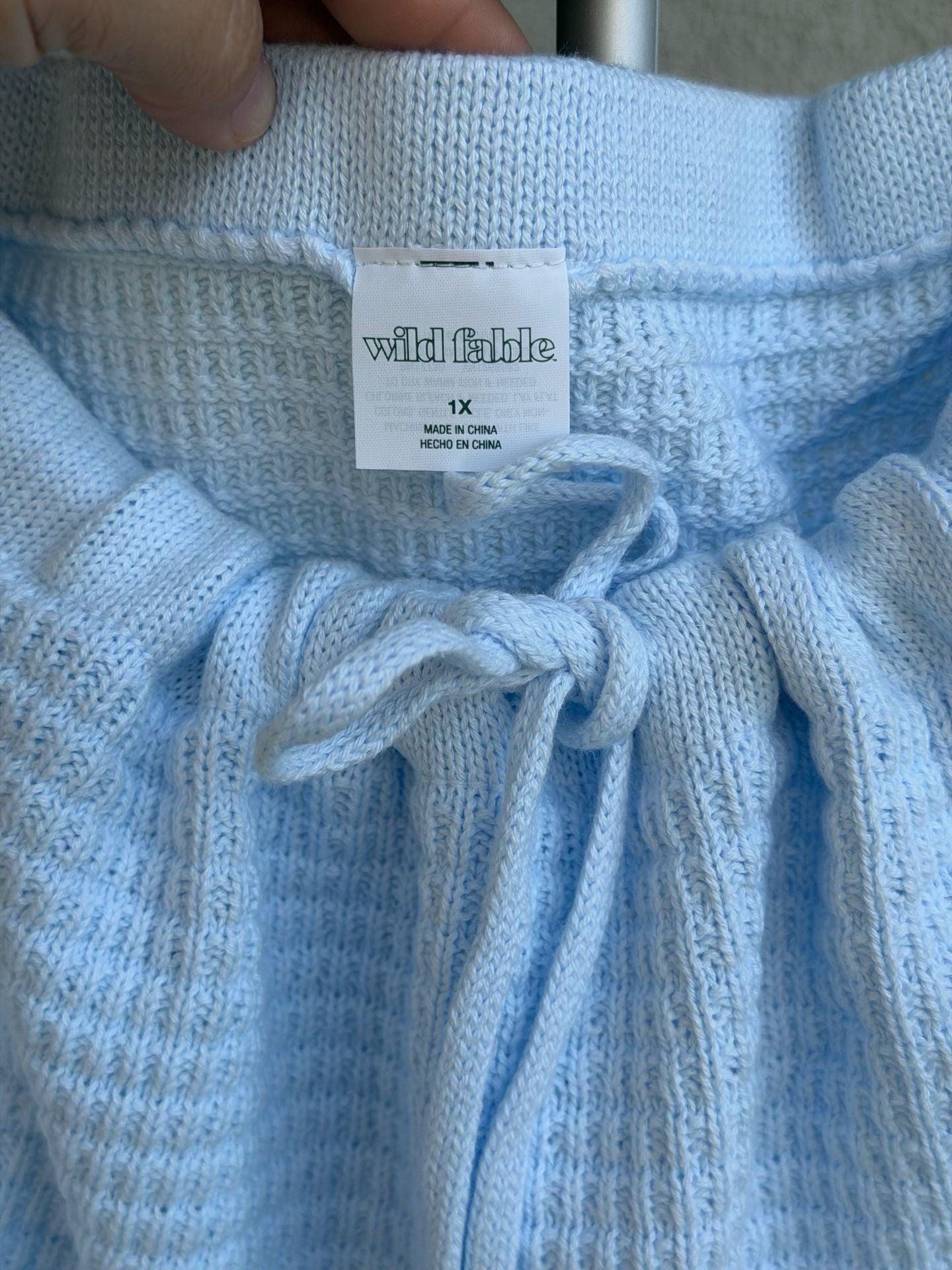 Wild Fable Light Blue Machine Crocheted Tiered Mini Skirt 1X 2