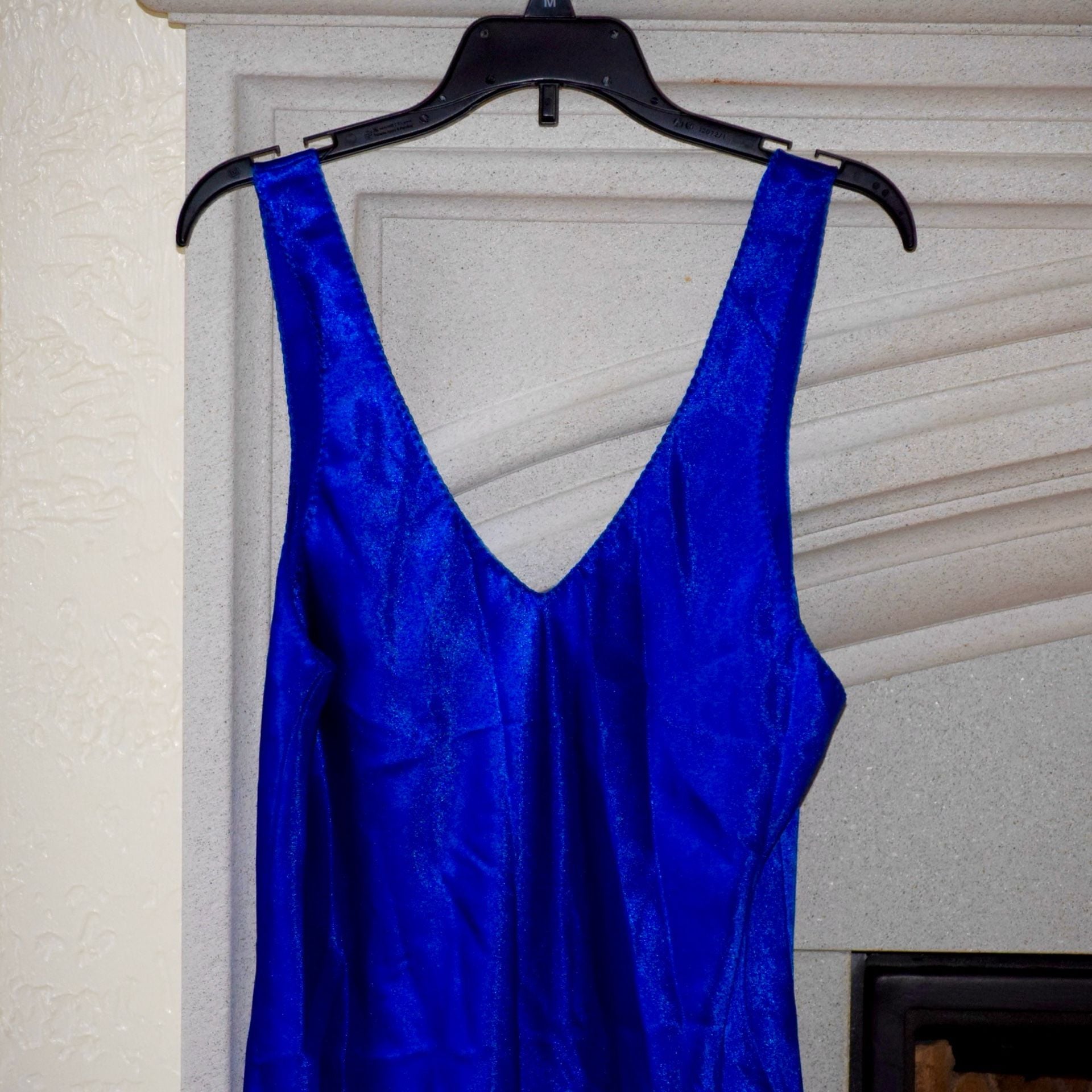 Vintage Val Mode Lingerie Royal Blue Satin Slip Dress 2