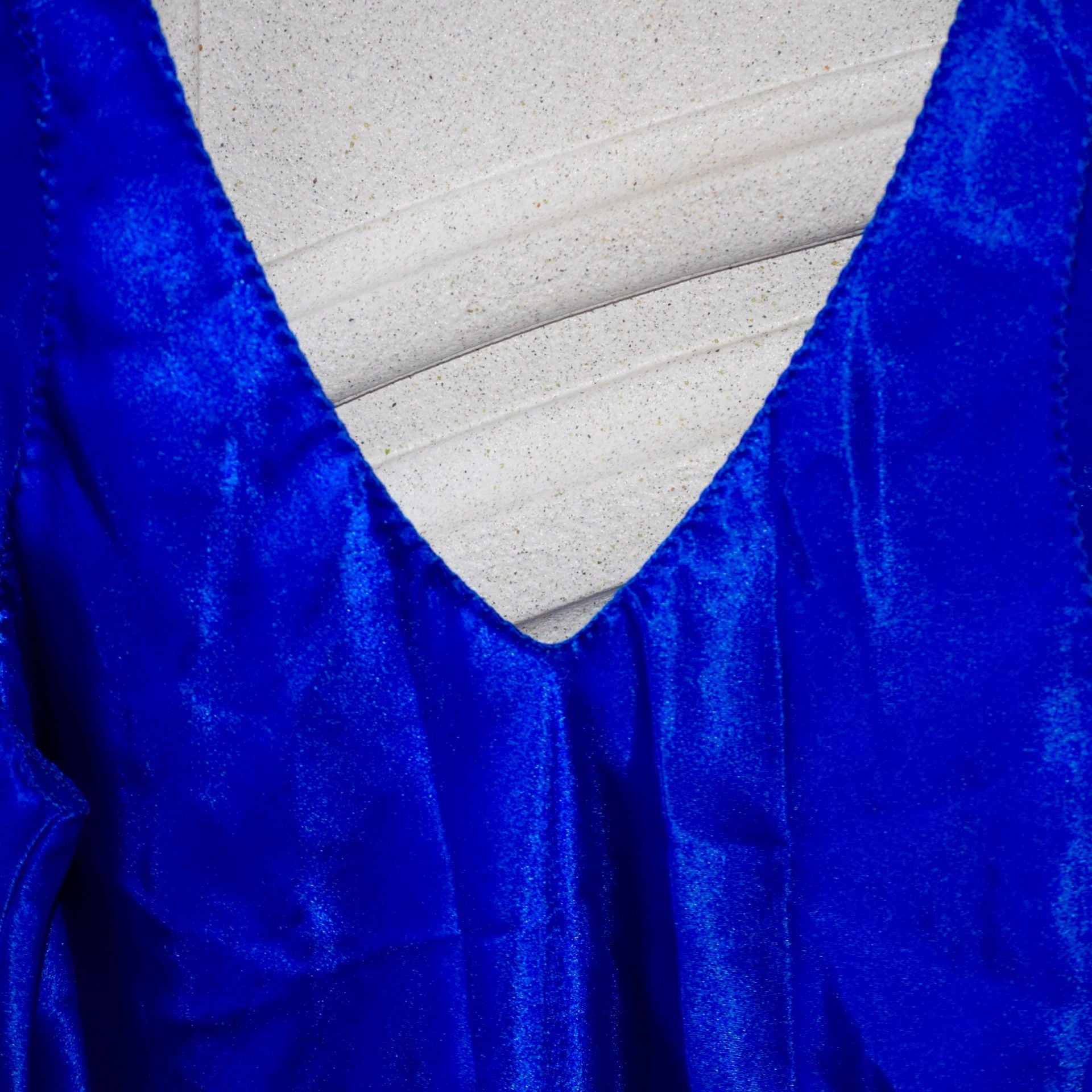 Vintage Val Mode Lingerie Royal Blue Satin Slip Dress 3